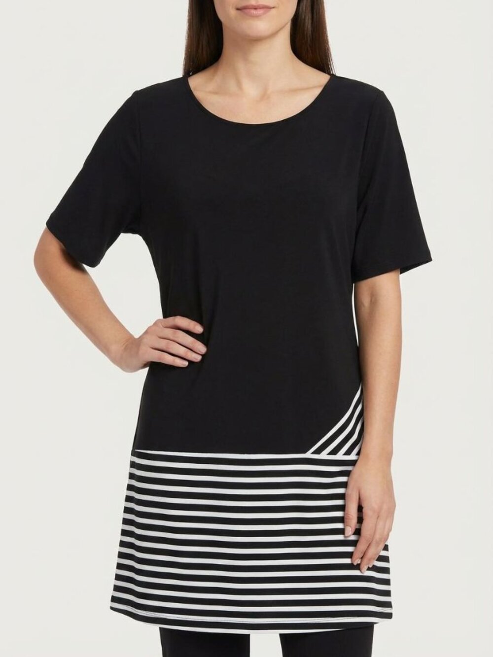 Calvin Klein - Asymmetrical Stripe Tunic - Sz XL